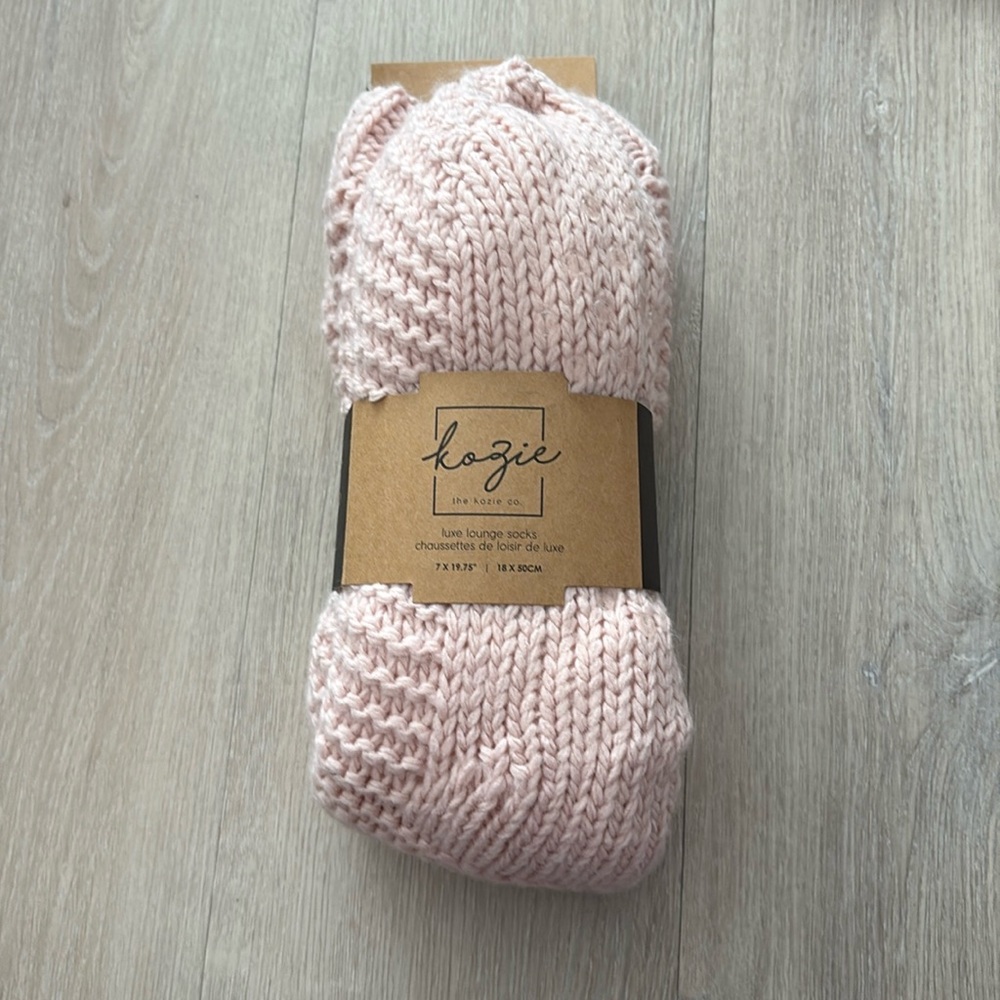 The Kozie Co Luxe Lounge Sock Pale Pink Comfy Cozy